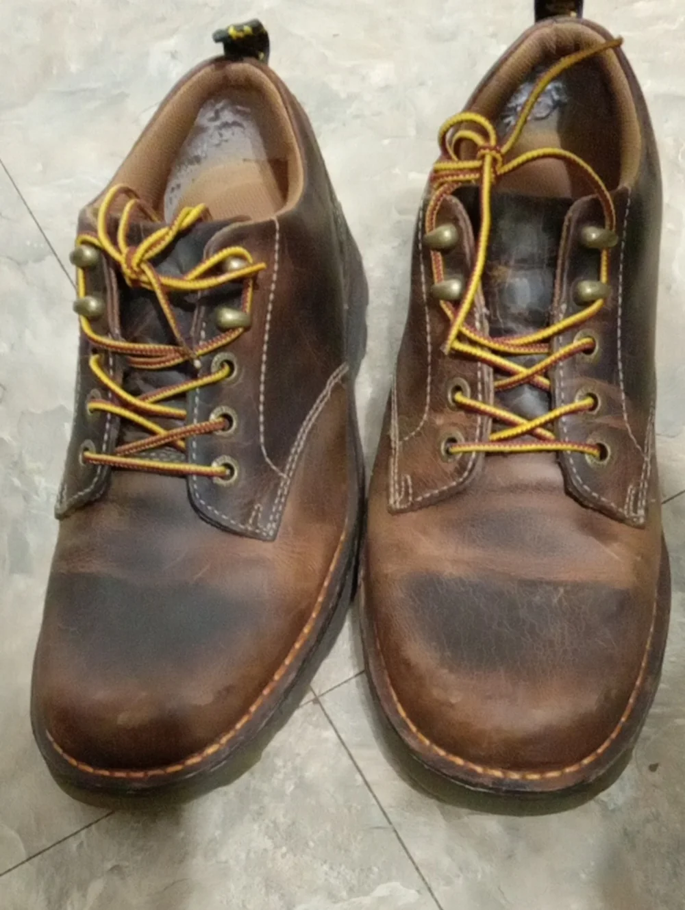 Dr. Martens Men's Brown Leather Casual Work Shoes - Lace-Up